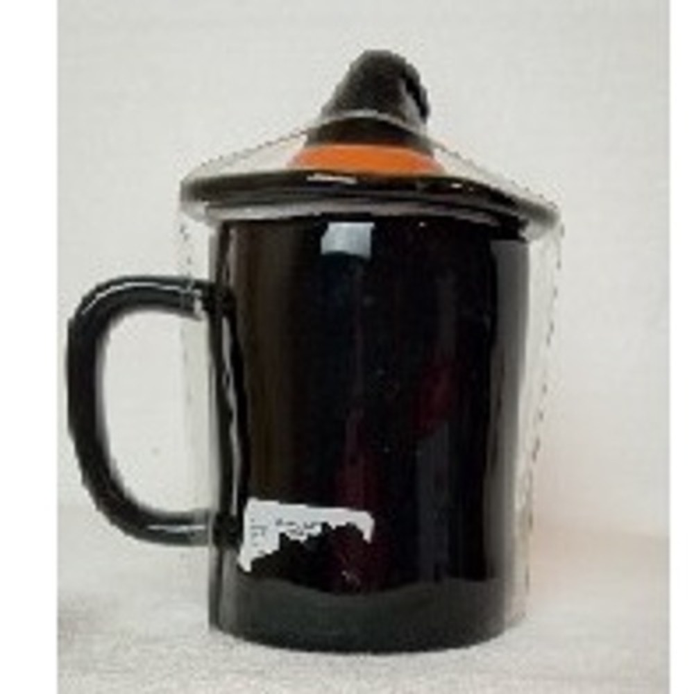 Rae Dunn Dash of Magic‎ Halloween Mug with Witch Hat Lid Black Orange